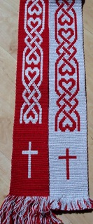 Latin Cross and Hearts  Cotton.